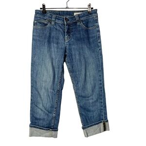 Christopher Blue Medium Wash Rolled Capri Cropped Jeans 4